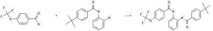 4-(Trifluoromethoxy)benzoic acid can be used to produce N1-(4-tert-butylbenzoyl)-N2-(4-trifluoromethoxybenzoyl)-1,2-benzenediamine